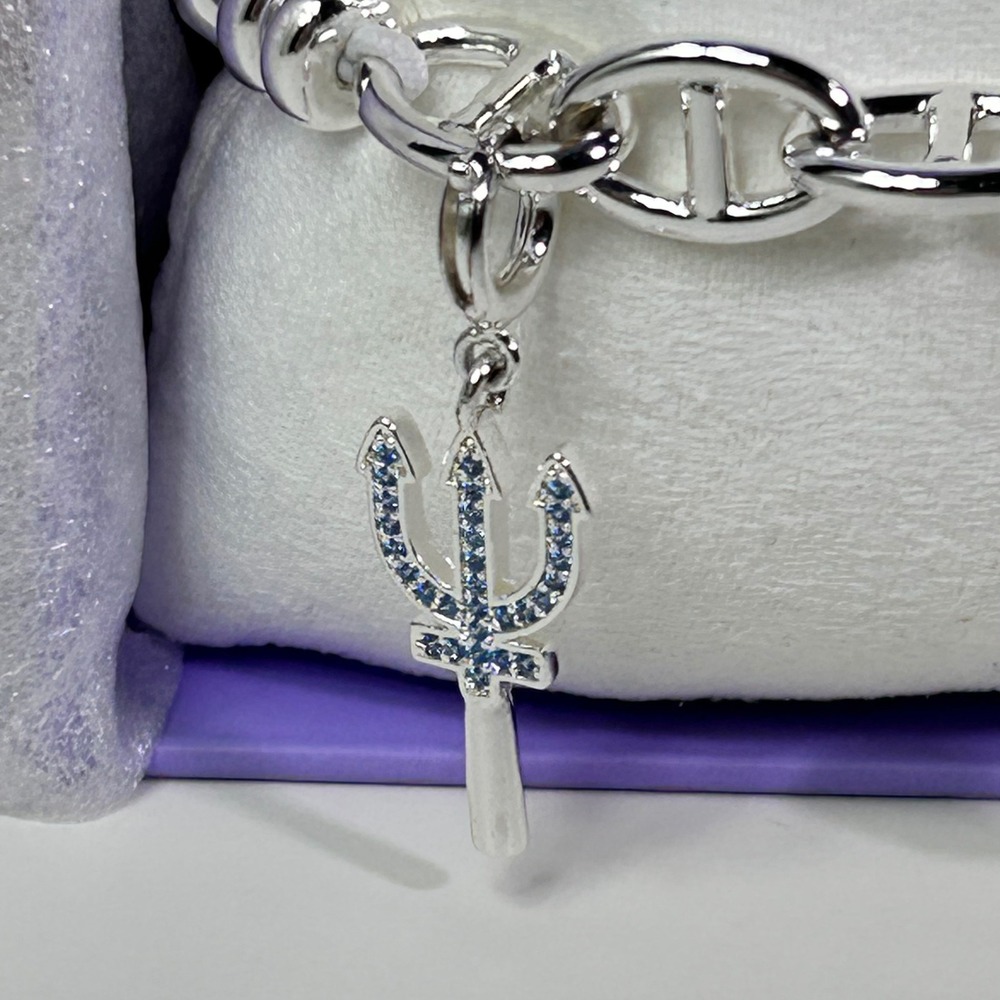 Bomb Party Charmelier BP Queen Of Sea Silver Plated CZ Charm Bracelet BR70669 - Picture 2 of 9